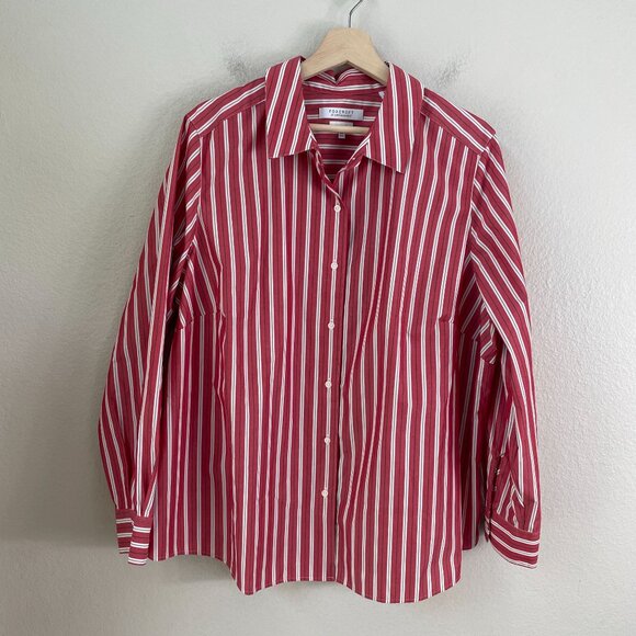 Foxcroft Appleseeds Womens Plus 18W Wrinkle Free Striped Button Up Shirt Shaped - Picture 7 of 9